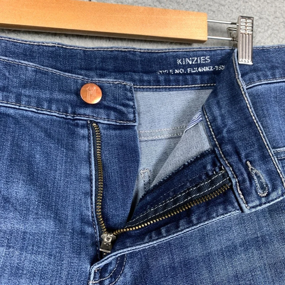 Mugsy Kinzies Jeans Mens 35 x 30 Blue Straight Leg Stretch Denim Casual Flexible